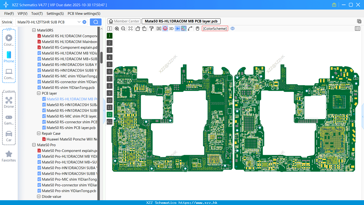 Huawei Mate50 RS-HL1DRACOM MB PCB Layer